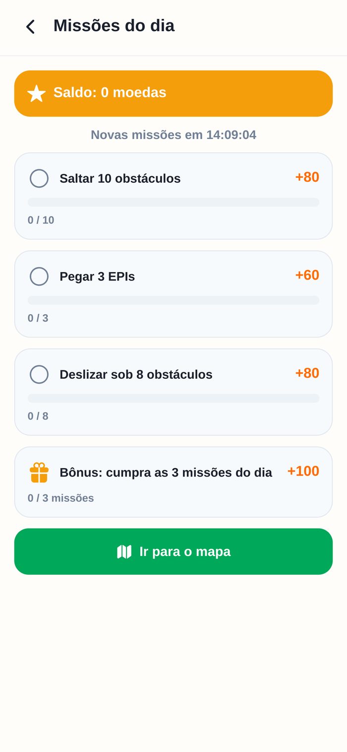 Missões do dia